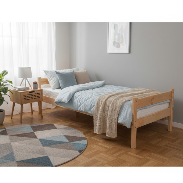 Подростковая кровать белая  babyson 1 с ящиком 80x190смПодростковая деревянная кровать белая с ящиками 80x190см21