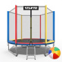Батут Atleto 252 см з сіткою multikolor + в подарунок  м'ячик8