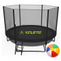 Батут з сіткою та драбинкою 252 см Atleto Black + подарунок  м'ячик0