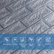 3D панель самоклеящийся кирпич Серебро 700х770х3мм3