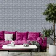 3D панель самоклеящийся кирпич Серебро 700х770х3мм4
