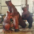 Медведи выводок - Деревянная скульптура0
