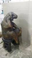 Баранчик с айфоном - Деревянная скульптура1