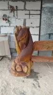 Скамейка с рыбками - Деревянная скульптура1