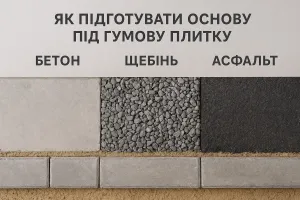 Как подготовить основу под резиновую плитку: бетон, щебень, асфальт